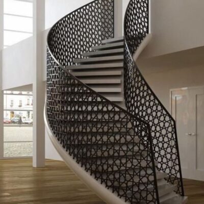 Rampe d'escalier en tole perforée decorative